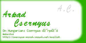 arpad csernyus business card